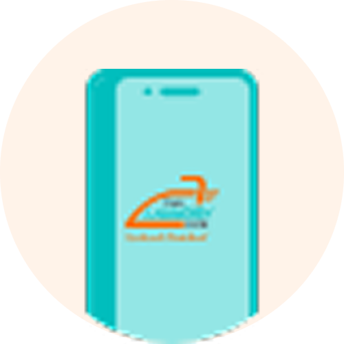 Mobile app booking for laundry service icon