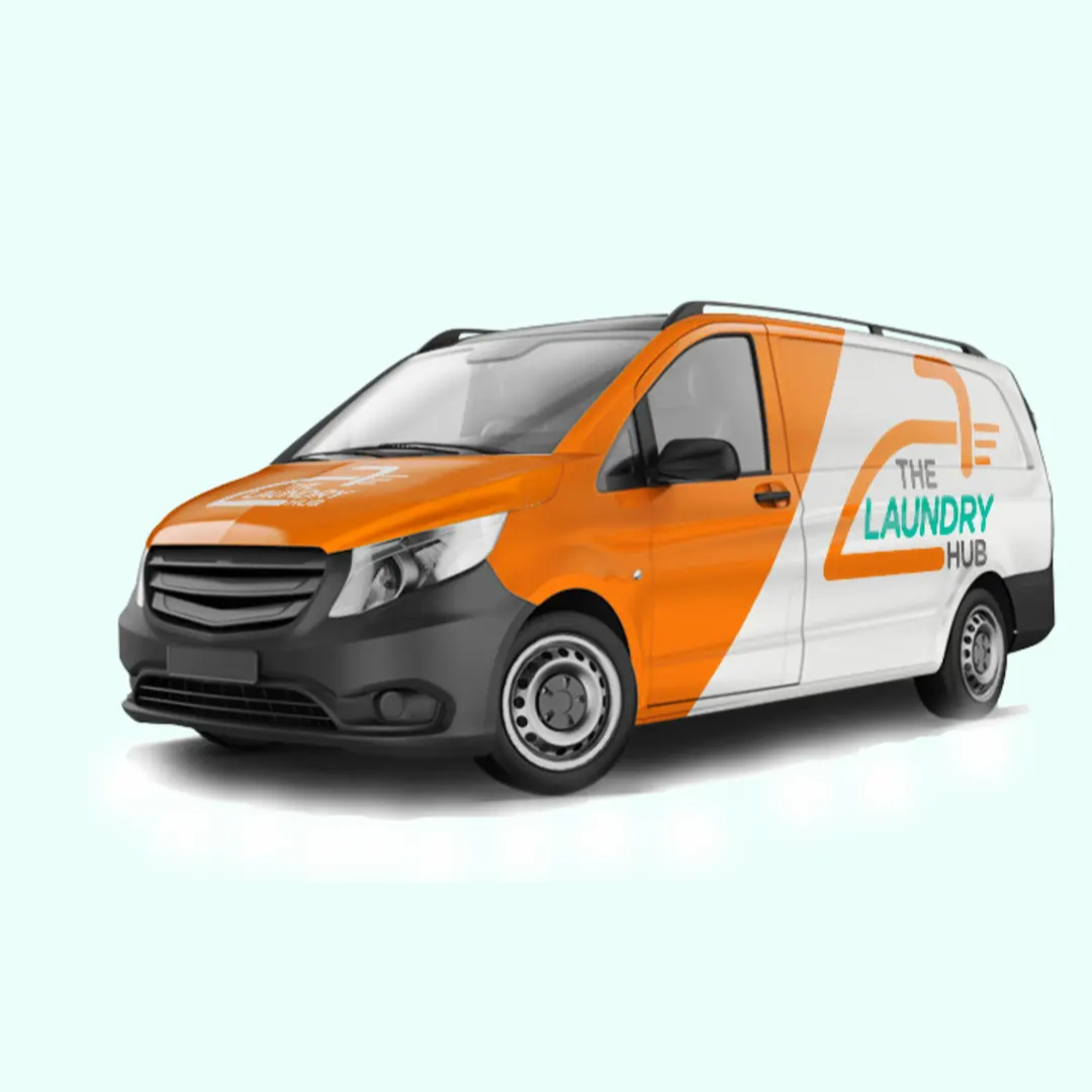 The Laundry Hub branded delivery van
