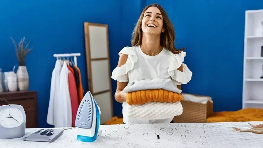lady performing laundry service